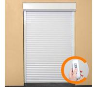 Volet Roulant PVC, 220 cm x 120 cm, Recoupable, Manoeuvre Électrique Radio, Blanc