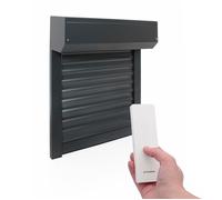 Volet Roulant Recoupable Electrique Radio ALU Gris 7016 H140 x L120 cm