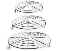 Volette de Refroidissement et Cuisson en Acier Inoxydable - Idéal pour Pâtisserie - Grille en Fil d’Acier Cercle Épais et Robuste Résistant à la Rouille - 19,1 cm, 23 cm & 26,7 cm (Paquet de 3)