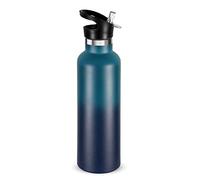Volhoply 750ml Bouteilles D'eau en Acier Inoxydable avec Paille, Bouteille Isotherme à Double Paroi Avec Couvercle Sans BPA, Bottle Réutilisable en Métal pour École, Sport, enfant, Cadeaux