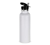 Volhoply 750ml Bouteilles D'eau en Acier Inoxydable avec Paille, Bouteille Isotherme à Double Paroi Avec Couvercle Sans BPA, Bottle Réutilisable en Métal pour École, Sport, enfant, Cadeaux