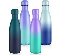 Volhoply Lot de bouteilles isothermes de 17oz, bouteilles d’eau sans BPA pour enfants, gym, voyage, sports, disponibles en packs de 1, 4 ou 8 (mélange, pack de 4)