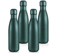 Volhoply Lot de bouteilles isothermes de 500 ml, bouteille d’eau sans BPA pour les enfants, la salle de sport, le voyage, le sport, disponible en packs de 1, 4, 8 ou 12 (Vert kaki, pack de 4)