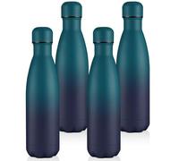 Volhoply Lot de bouteilles isothermes de 500 ml, bouteille d'eau sans BPA pour enfants, gym, voyage, sports, disponible en packs de 1, 4, 8 ou 12 (Nuit sombre, pack de 4)