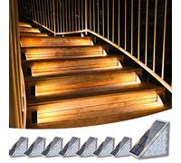 VOLISUN Lot de 8 lampes solaires d'escalier d'extérieur étanches IP67, lumières LED d'extérieur pour escalier de jardin, terrasse, marche avant, porche et terrasse (3 000 K)