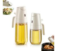 VolksRose 2 Pack Vaporisateur Huile Verre 2-en-1 - Spray et Verseur, Bec Anti-Goutte Larme, Brume 65° - Bouteille Huile pour Friteuse à Air, Air Fryer, Barbecue, Salade, Contrôle des Calories