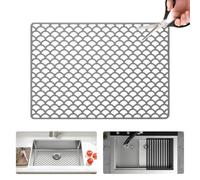 Volminex Tapis Évier Cuisine, Silicone Protection D'évier, Gris 42×31cm | Tapis D'évacuation, Antidérapant Egouttoir pour Vaisselle, Tapis Isolant Thermique Convient pour Le fond de L'évier