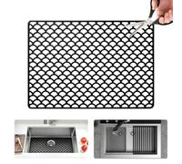 Volminex Tapis Évier Cuisine, Silicone Protection D'évier, Noir 42×31cm | Tapis D'évacuation, Antidérapant Egouttoir pour Vaisselle, Tapis Isolant Thermique Convient pour Le fond de L'évier