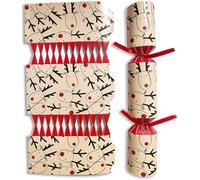 Volsha 10 Crackers de Noël de luxe, 10 chapeaux, 20 ficelles - Jeu de fête de Noël en forme de cerf - Crackers à fabriquer soi-même - Fête de saison (brun)