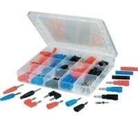 VOLTCRAFT Laborstecker Stift-Ø: 4 mm Schwarz, Rot, Blau, Silber SUBP84-03 84 Teile (93013C140)