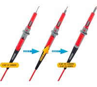 VOLTCRAFT MS-4PS Cordon de mesure de sécurité fiche de sécurité 4 mm pointe de test 1.00 m noir, rouge 1 pc(s)