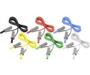VOLTCRAFT MSB-501 Set de cordons de mesure Banane mâle 4 mm Banane mâle 4 mm 2.00 m 12 pc(s)
