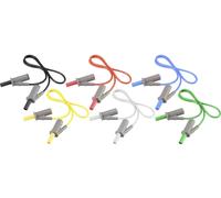 VOLTCRAFT MSB-501 Set de cordons de mesure Banane mâle 4 mm Banane mâle 4 mm 25.00 cm 12 pc(s)