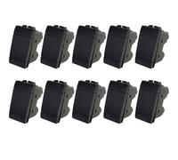 Voltix Lot de 10 interrupteurs compatibles avec Bticino Living Light et Living International, interrupteurs unipolaires Noir, Rocker, Bouton-poussoir, ON-OFF-ON