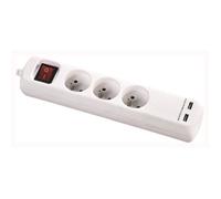 VOLTMAN Bloc multiprise 3 prises et 2 ports USB