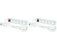 Voltman DIO013035 Bloc 5 Prises 2P + T + Interrupteur Cordon 1,5 m (Lot de 2)
