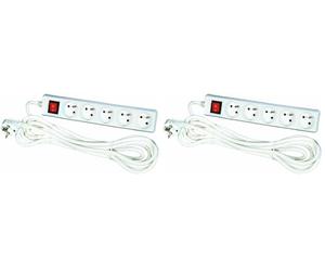 Voltman DIO013035 Bloc 5 Prises 2P + T + Interrupteur Cordon 1,5 m (Lot de 2)