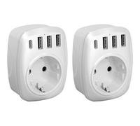 Voltman - Lot de 2 adaptateurs voyage UE/US + 4USB