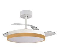 Voltman - Ventilateur de plafond + éclairage + pâles rétractables Ø91 cm - blanc