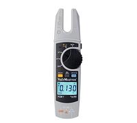 Voltmaster FCM 1 ampèremètre numérique à pince à fourche CAT III 600 V, appareil de mesure multifonction avec tête de serrage ouverte (usage universel, mesure de courant AC/DC, grand écran LCD), gris