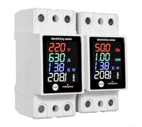 Voltmètre Ampèremètre Digital 2pcs Installation Voltmètre Ampèremètre | Rail DIN standard, installation rapide , pour idéal rénovation électrique, mesure tension et courant