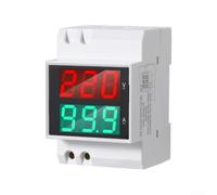 Voltmètre Ampèremètre Rail 35mm Protection Inversion Polarité | Double pour affichage LCD, mesure AC50-450V, 0.5-100A, protection inversion, montage rail 35mm