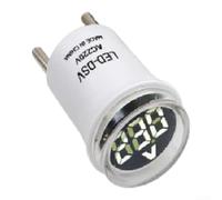 Voltmètre numérique CA 50-500 V avec affichage LED rond (blanc) | Lecture LED claire, plage de 50 à 500 V, surveillance précise, taille compacte, sécurité électrique domestique