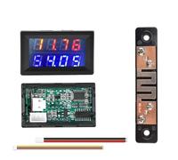 Voltmètre numérique CC 100 V/200 V 50 A/100 A Ampèremètre 4 bits 0,28" Double LED Amp Volt Tension Courant Testeur Détecteur avec shunt (bleu)