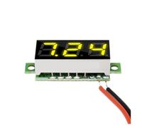 Voltmètre rond à affichage numérique LED Mini voltmètre numérique 0,28 pouce 2,5 V-30 V, testeur de tension, pièces électroniques, accessoires, écran LED vert(Yellow)
