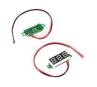Voltmètre rond à affichage numérique LED Mini voltmètre numérique CC 0,28 pouce, 3 fils 0-100 V, 2 fils 4-30 V, testeur de tension for voiture, détecteur(4-30V 2 Wire Yellow)