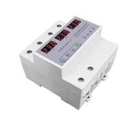 Voltmètre sélecteur de phase triphasé 100 A for rail DIN 3P+N avec protection réglable contre les surtensions et les sous-tensions, relais de protection, 1 pièce