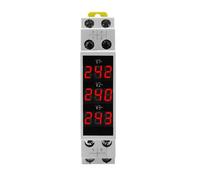Voltmètre triphasé LED, Mini affichage numérique, voltmètre modulaire 80-500VAC Din Rail V1 V2 V3
