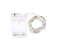 VoltShine Guirlande lumineuse LED à piles 3AA, matériau PVC et cuivre, couleur blanc froid, longueur 3 m, idéale pour décorer et créer une ambiance en intérieur et en extérieur.