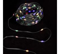 VoltShine Guirlande lumineuse LED à piles 3AA, PVC et cuivre, 5 m, RGBY - Idéale pour la décoration intérieure et extérieure, crée des ambiances festives.