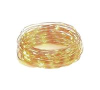 VoltShine Guirlande lumineuse LED avec fil de cuivre blanc chaud, 2 m, alimentée par des piles bouton - Idéale pour la décoration et l'ambiance.