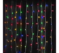 VoltShine Lumières plates de rideau, batterie 3AA, RVB et jaune, 1 m x 1 m, idéales pour les décorations festives et environnementales.