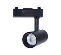 VoltShine Spot LED sur rail 10 W, deux fils, noir, idéal pour l'éclairage décoratif et la mise en valeur des espaces dans les magasins et les maisons.