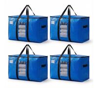 volumoon Lot de 4 Sac de rangement vetement,100L Sac demenagement vetement,Grand sac de rangement,Sac de transport avec Poignées Renforcées,pour vêtements,couettes,dessous lit