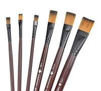 Volumoon Lot de 6 peintures acryliques en nylon - Peinture à l'huile - Aquarelle - Large pinceau plat - Kit d'artiste pour les débutants, les enfants et les amateurs de peinture