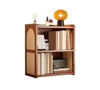 VOLURE Bibliothèque de Bureau en Bambou et Plastique | Accueil, Bureau, : Bambou avec organisateur de support de rangement de comptoir en rotin en plastique
