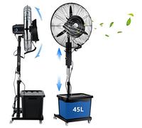VOLURE ventilateur industriel portable, Ventilateur sur pied de brumisation for sol extérieur, réservoir 40l, oscillant, hauteur réglable 71-81cm(71cm/28in)