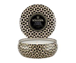 Voluspa Bougie parfumée Maison Noir 3-wick Tin 40 heures Ambre Lumiere