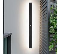 VOMI LED Applique Murale Détecteur de Mouvement Lumière Blanc Neutre 4000K Longue Barre Lampe Mural Extérieure Interieur Noir Étanche IP65 Terrasse Garage Cuisine Chambre Escalier Couloir,150cm