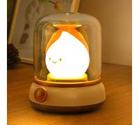 VoMii Lampe de Chevet, Veilleuse Enfant Pour Chambre Salon, LED Lampe de Chevet Dimmable avec Mode Chaud et Mode Bougie (scintillement), USB Rechargeable Lampes Veilleuse Adulte avec Minuteur