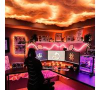 Vomlraer Kit Éclairage LED Nuage 3D en Coton, Nuage LED Plafond Multicolore avec Synchronisation Musique, Bande Lumineuse Cloud LED Contrôle Application, Décoration Chambre Salle De Jeux Fête 5m