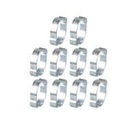 Von 10 Colliers de serrage double tube en acier 304 étanches, F | Clip de tuyau étanche à double oreille, en acier 304, idéal pour l'huile de machine, sanitaire et automobile
