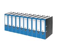 VON Leitz 10530035 Lot de 10 classeurs A4, 100% papier recyclé, largeur de dos 80 mm, pour 600 feuilles, Ange bleu et certifié FSC, pour l'école, les études et la maison, bleu