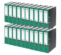 VON Leitz 10530055 Lot de 20 chemises A4 100% papier recy os 80 mm, pour 600 feuilles, certifié Ange bleu et FSC, pour l'école, l'étude et la maison, vert, lot de 20