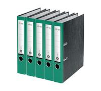 VON Leitz 10541055 Lot de 5 classeurs A4, 100% carton recy os de 50 mm, pour 350 feuilles, marbré, ange bleu et certifié FSC, pour l'école, l'étude et la maison, vert