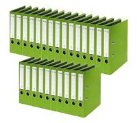 VON Leitz 10560055 Lot de 25 classeurs A4, en carton avec couverture en plastique, dos de 50 mm, pour 350 feuilles, motif ange bleu et certifié FSC, pour l'école, les études et la maison, vert,